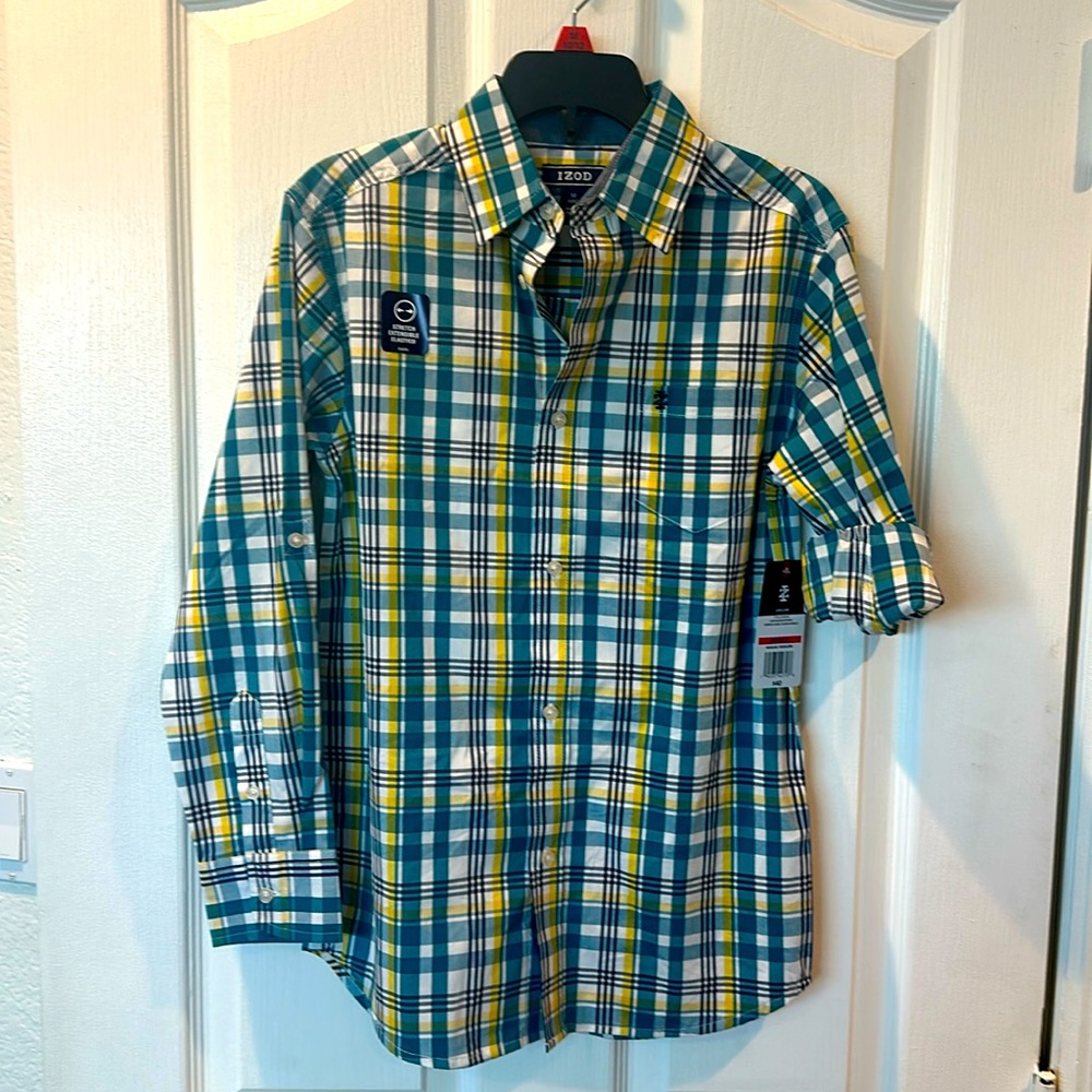 Boys izod striped long sleeve dress shirt